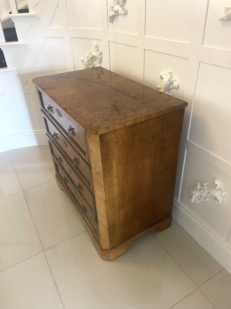 Antique Victorian Outstanding Quality Burr Walnut Chest of Four Drawers - Image 4